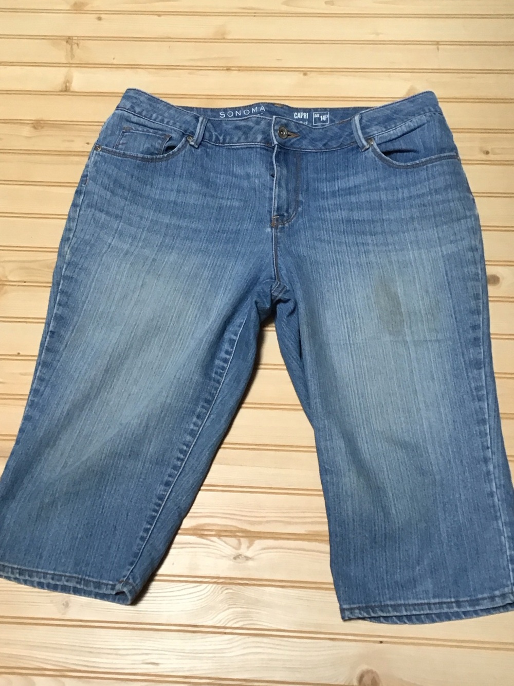 Sonoma Light Blue Cropped Mid Rise Capri Jeans 14P